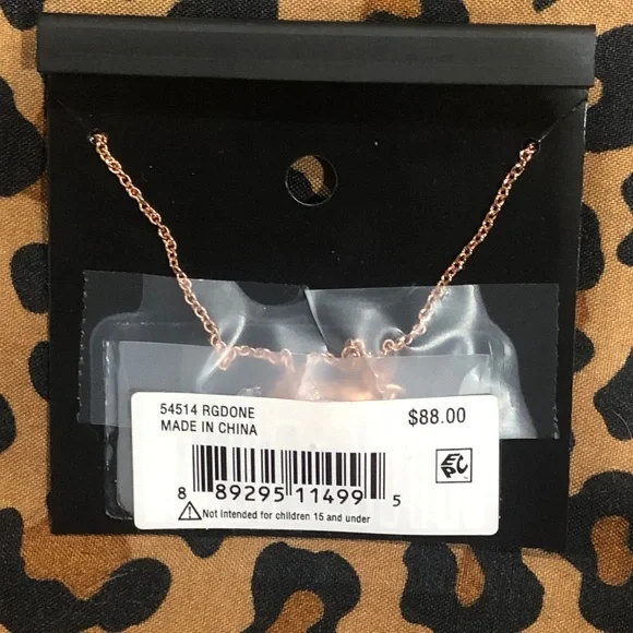 Coach Open Circle Stone Pendant Adjustable Necklace Rose Gold NWT - Picture 4 of 5